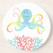 タコカラフル砂岩コースター コースター (正面)