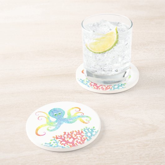 タコカラフル砂岩コースター コースター (側面)