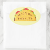 タコカワイキッズ封筒用シールシール 楕円形シール (バッグ)