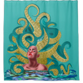 タコガールアート シャワーカーテン (正面)