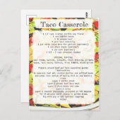 タコキャセロールレシピカード ポストカード (正面/裏面)
