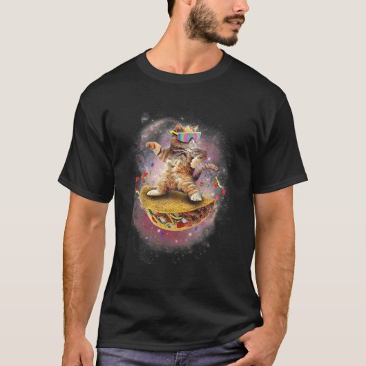 タコキャッツ宇宙猫銀河系猫サングラス Tシャツ (正面)