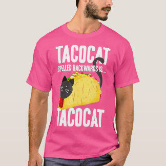 タコキャットタコカットスペリング後進食おもしろい品 Tシャツ