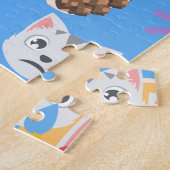 タコキャット絵文字 ジグソーパズル (側面)