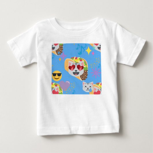 タコキャット絵文字 ベビーTシャツ (正面)