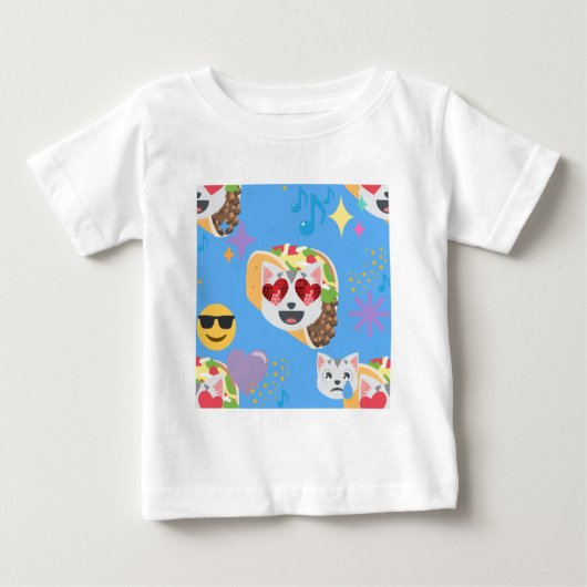 タコキャット絵文字 ベビーTシャツ (正面)