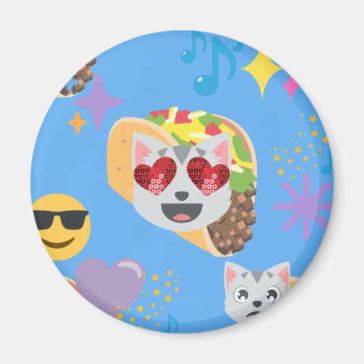 タコキャット絵文字 マグネット (正面)