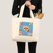 タコキャット絵文字 ラージトートバッグ (正面(商品))