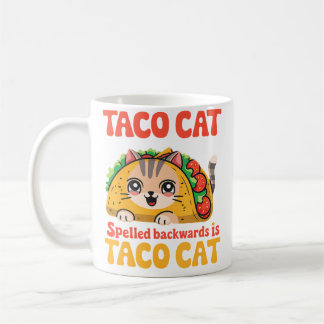 タコキャット+裏返しのスペル+タコキャット+猫とタコL コーヒーマグカップ