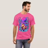 タコキャピバラおもしろい恋人タコ乗りキャピバ Tシャツ (正面フル)