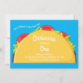 タコキュートメキシコ料理キッズ1st誕生日パーティー 招待状 (正面)