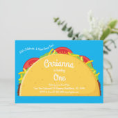 タコキュートメキシコ料理キッズ1st誕生日パーティー 招待状 (スタンド正面)