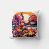 タコギターバイビーチキャンプファイア クッション (正面)