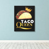 タコクイーンタコギフト女性タコスラバータコス キャンバスプリント (インサイチュ (ウッドフロア))