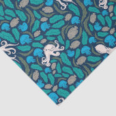 タコクラゲティール（緑がかった色）ブルーパターン 薄葉紙 (詳細)