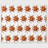 タコクラーケンヴィンテージアートイラストレーション ラッピングペーパー (フラット)