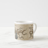 タコクラーケンヴィンテージイラストレーション エスプレッソカップ (正面右)