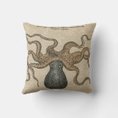 タコクラーケンヴィンテージイラストレーション クッション (裏面)