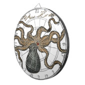 タコクラーケンヴィンテージイラストレーション ダーツボード (正面右)