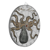 タコクラーケンヴィンテージイラストレーション ダーツボード (正面左)