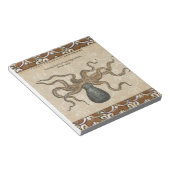 タコクラーケンヴィンテージイラストレーション ノートパッド (アングル)