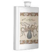 タコクラーケンヴィンテージイラストレーション フラスク (右)