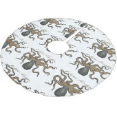 タコクラーケンヴィンテージイラストレーション ブラッシュドポリエステルツリースカート (アングル)