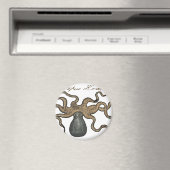 タコクラーケンヴィンテージイラストレーション マグネット (インサイチュ (食洗機))