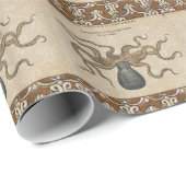 タコクラーケンヴィンテージイラストレーション ラッピングペーパー (ロールコーナー)