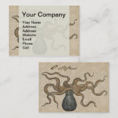 タコクラーケンヴィンテージイラストレーション 名刺 (正面/裏面)