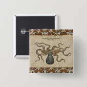 タコクラーケンヴィンテージイラストレーション 缶バッジ (正面&裏面)