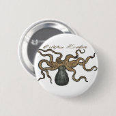 タコクラーケンヴィンテージイラストレーション 缶バッジ (正面&裏面)