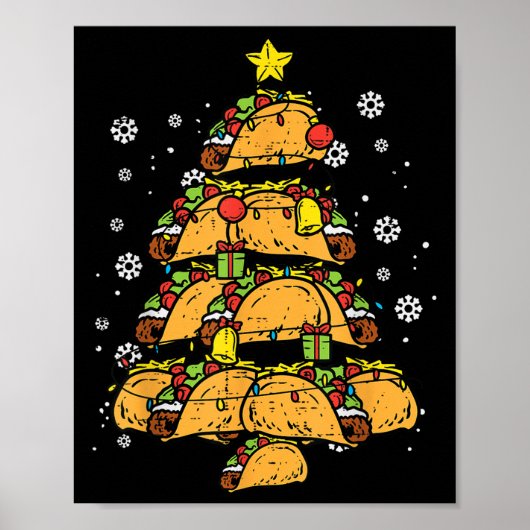 タコクリスマスツリー クリスマス メキシカン料理 ポスター (正面)