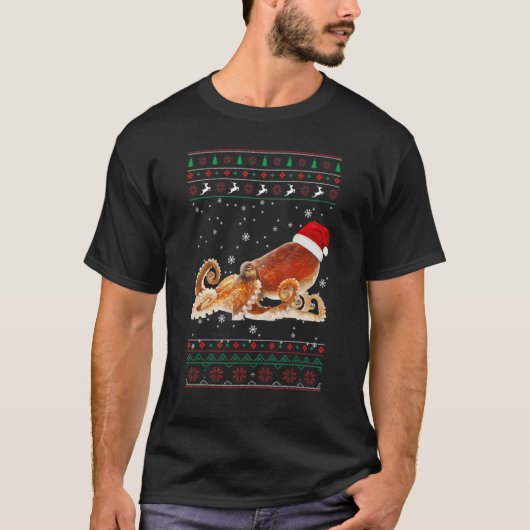 タコクリスマスPj衣装パーティーパジャマタコ Tシャツ (正面)