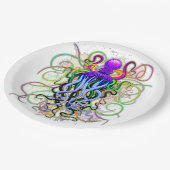 タコサイケデリック発光 ペーパープレート (アングル)