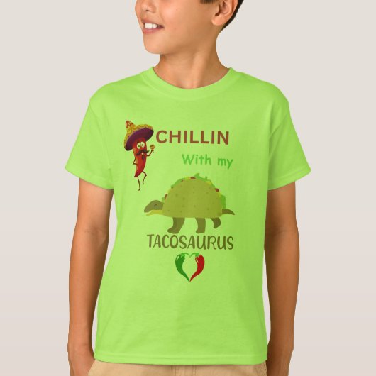 タコサウルスとくつろぎタイム Tシャツ (正面)