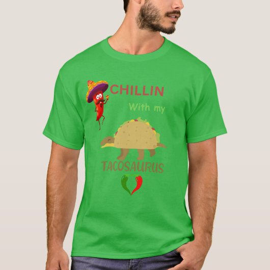 タコサウルスとくつろぎタイム Tシャツ (正面)