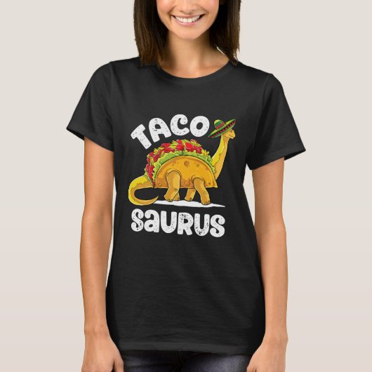 タコサウルスタコ恐竜Tレックスおもしろいシンコデマヨ Tシャツ (正面)