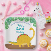 タコサウルス誕生日パーティー – 恐竜とタコス！ ペーパープレート (パーティー)