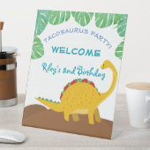 タコサウルス誕生日パーティー – 恐竜とタコス！ 台座サイン (インサイチュ)