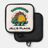 タコサウルス トリケラトプス 面白い漫画 鍋敷き (正面/裏面)