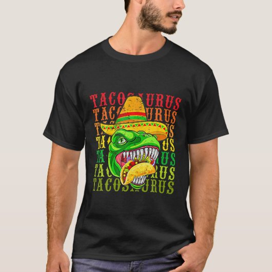 タコサウルスCinco De Mayo Tee おもしろい Taco Dinosaur F Tシャツ (正面)