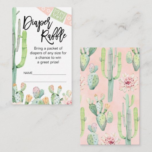 タコサボフィエスタテーマのおむつラッフルインサート 名刺 (正面/裏面)