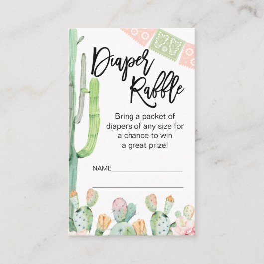 タコサボフィエスタテーマのおむつラッフルインサート 名刺 (正面)