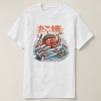 タコサムライの猛威 - 日本風の海洋アート Tシャツ