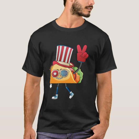 タコサングラス アメリカ国旗 USA 独立記念日 ファミリー Tシャツ (正面)