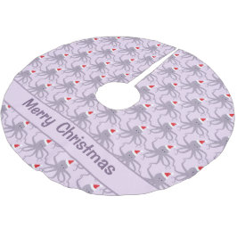 タコサンタハットパープルクリスマス ブラッシュドポリエステルツリースカート