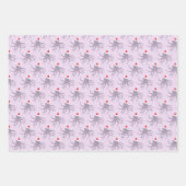 タコサンタハットパープルホリデーアニマルクリスマス ラッピングペーパーシート (正面)