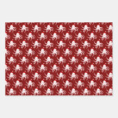 タコサンタハットピンクレッド動物のクリスマス ラッピングペーパーシート (正面3)