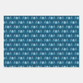 タコサンタハット動物モノグラムクリスマス ラッピングペーパーシート (正面2)